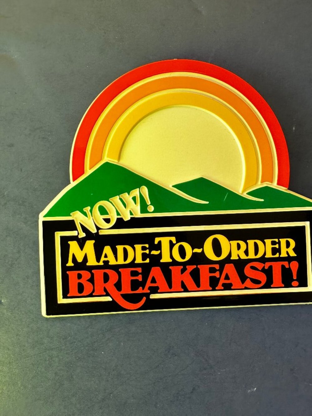 Wendy's Stoffel Seals Employee Pinback Made-To-Order Breakfast Badge